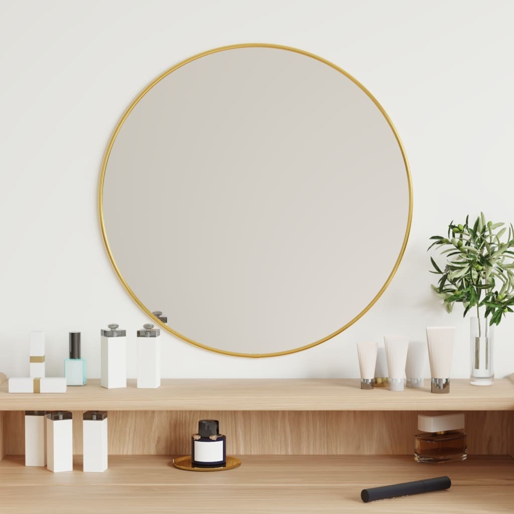 vidaXL Espejo de pared redondo dorado Ø 50 cm - Imagen 1 de 1